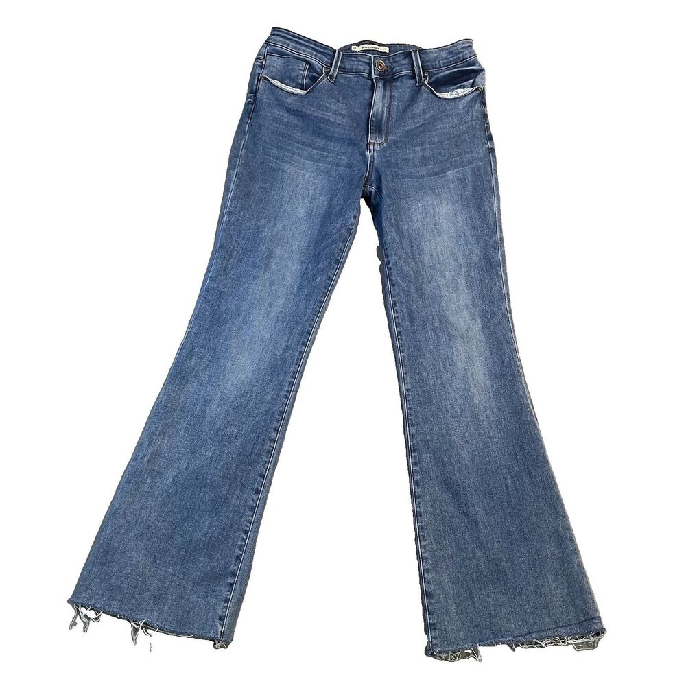 Whetherly Jeans Womens 6/28 Blue Beverly High Rise Ankle Flare Med Wash Denim